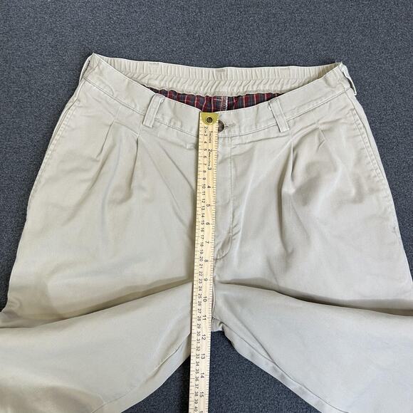 L.L. Bean Double L Comfort Waist Pants Mens 30x28 Beige Khaki Flannel Lined - Picture 9 of 12